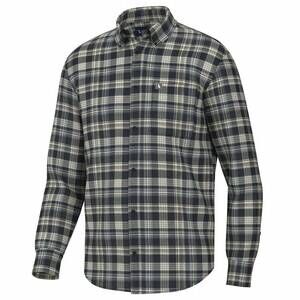 NEW LOCAL BOY OUTFITTERS men's ziegler stretch flannel shirt in navy blue tan